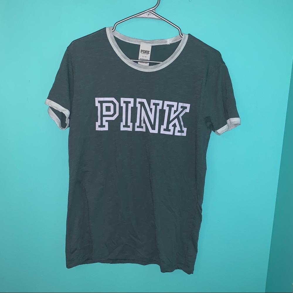 Green PINK Victoria’s Secret t-shirt!!